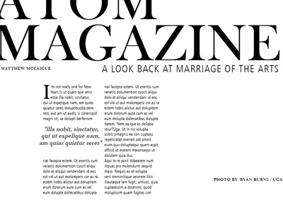 Typographic Selection atom design font graphic logo magazine mock mota spread typography up
