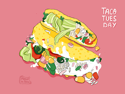 TACO Tuesday 🌮 apple pencil digital graphic illustration illustrator mexican procreate procreate app taco tuesday