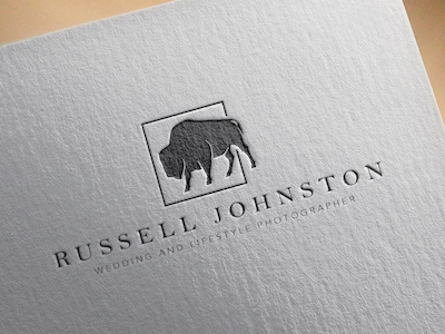 Russell Johnston Photography - Rejected Logo animal bison black and white branding classy high end logo photographer photography