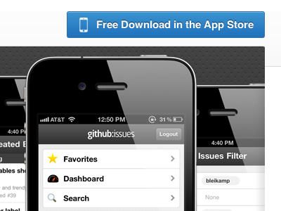 GitHub Issues Promotional Site github ios mobile