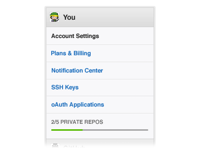 Settings github nav settings subnav