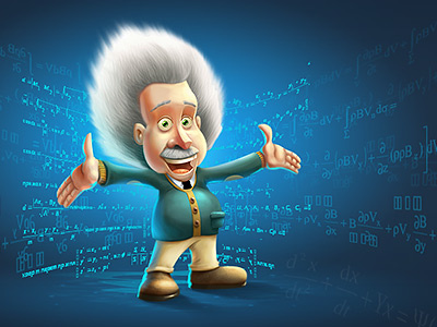 Einstein apply (redesign) character design. illustration design web design