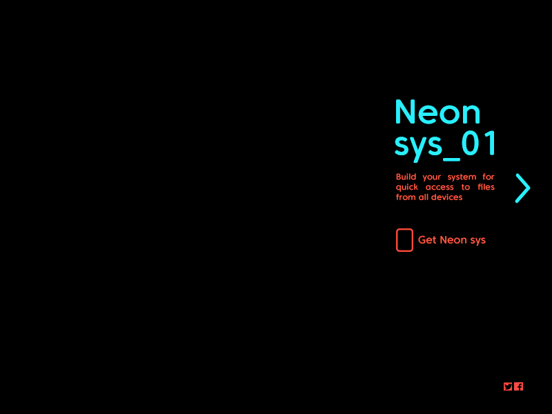 Neon_Sys animation app design minimalism ui