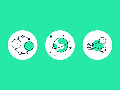 Space Themed Icon Illustration Set for K15t flat galaxy icon illustration k15t planet space universe vector