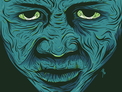 Fear Me blue dark detailed drawing evil fine green illustration macabre