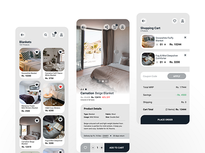 Home & Living Ecommerce App app app design design ecommerce furnishing furniture app mobile app design store ui ui design ux