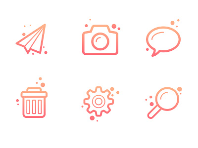 Icons for an app design gradients icons