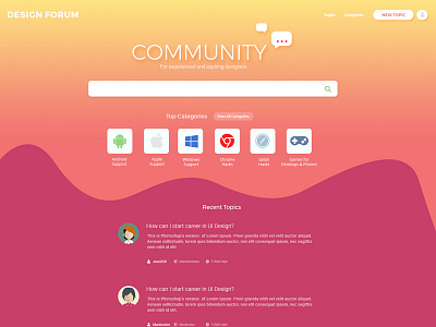Landing Page Design for Forum