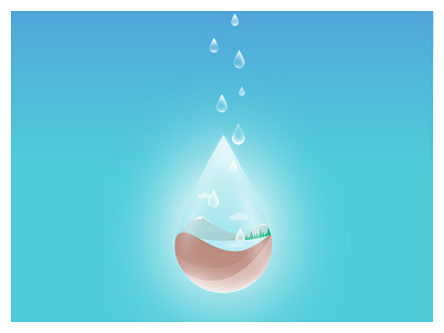 In the drop of water drop illustration life water