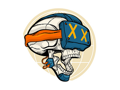 Metaverse Skull branding graphic design logo