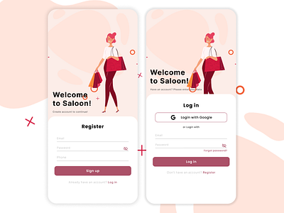 #Exploration - Login Screen - Saloon Mobile App design landingpage ui uidesign uiuxd ux