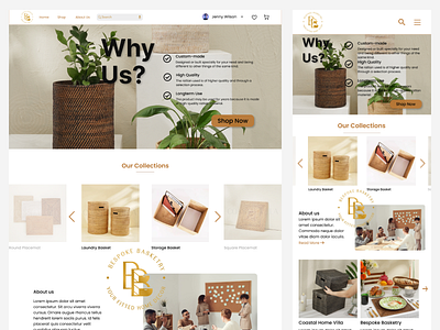 Project - Bespoke Basketry Website design landingpage ui uidesign ux webdesign
