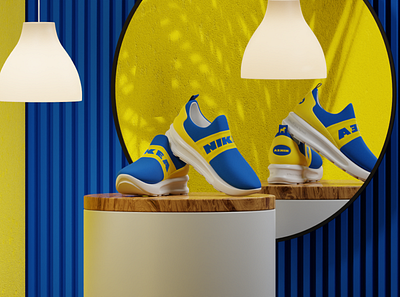 Nikea 3d 3dart blender colorful footwear ikea mockup nike shoe shoes