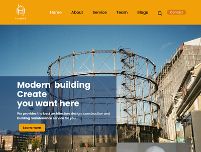 web layout on construction site ui