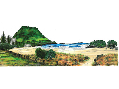 Mount Maunganui art print art artwork design