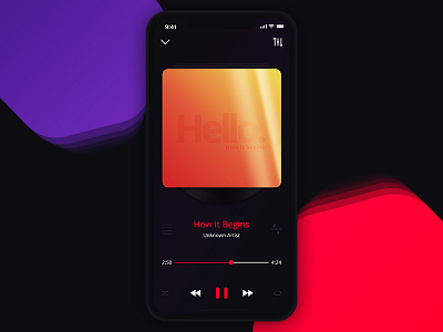 Music Player album app concept crop melody music new play player song track ui