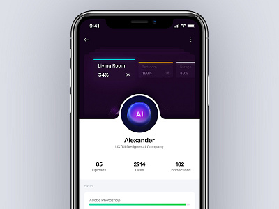 Profile app design overview portfolio profile ui user ux