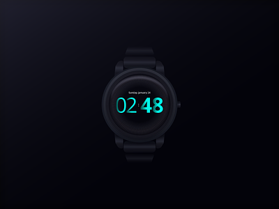 Watch Face app clock dark date face futuristic hand hour interface madewithadobexd modern product skeuomorphic smart time ui watch wearable wrist xd