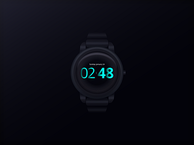 Watch Face app clock dark date face futuristic hand hour interface madewithadobexd modern product skeuomorphic smart time ui watch wearable wrist xd