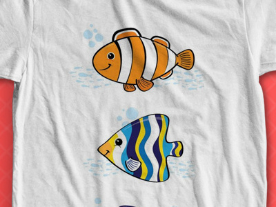 fishirt deep blue sea fish illustration vector