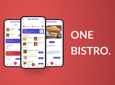 Online Food Delivery App – One Bistro app branding food illustration ui ux website