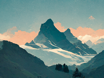 Swiss alps painting