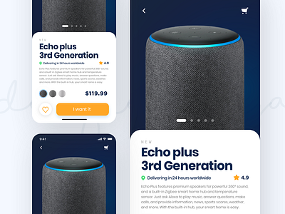 Amazon Echo Plus Redesign amazon application design dribbble echo ecommerce ios ui uiux ux