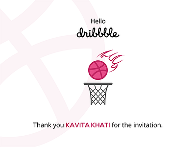 Hello Dribbble! dribbble graphic invite thankyou