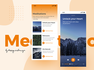 Meditations application design dribbble ios responsive ui uiux ux