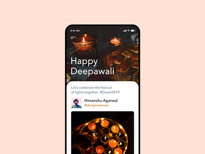Happy Deepawali application carousel design diwali dribbble ios media social app ui uiux ux
