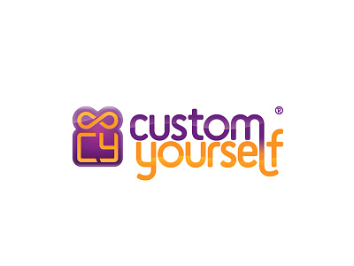 Custom Yourself Logo box custom gift icon logo logotype present selfmade yourself