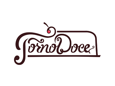 Forno Doce cake candy cherry design lettering logo logotype naming oven sugar sweet