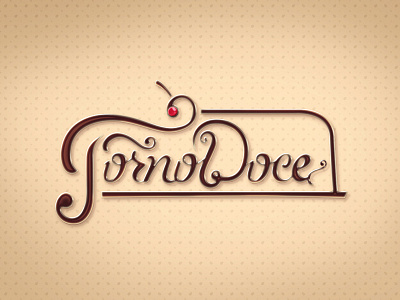 Forno Doce cake candy cherry design lettering logo logotype naming oven sugar sweet