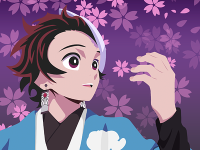 Tanjiro Kamado from Demon Slayer - Anime FANART by Sai Liz on Dribbble