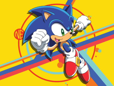 Pure Vector Sonic Illustration and Colouring by DarkoDesign on Dribbble