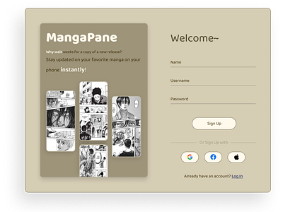 Daily UI 001 - Sign Up | MangaPane