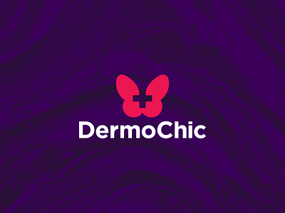 DermoChic Cosmtetics adobe beauty branding butterfly color cosmetics design graphic design icon logo mark monogram new nft pharmacy skin skincare spa type vector