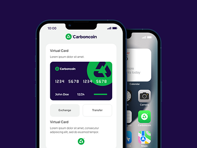 Carboncoin™ app bank branding carbon card coin color design graphic design green icon illustration logo money monogram recycling tech type ui vector