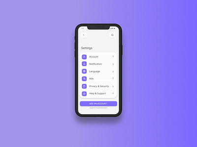 Daily UI :: Day 007 - Settings 007 3d animation dailyui007 figma figmadesigns graphic design inspiration mobileui productdesign settings settings screen design ui uiux