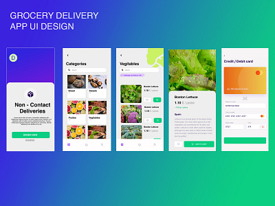 Grocery Delivery Mobile  App Ui/Ux Screens Designs .