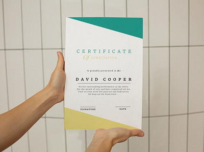 Vertical Minimalistic Appreciation Certificate Design . certificate design vertical certificate design