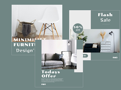 Minimalistic Furniture Instagram Post Designs banner design instagrame post design social media branding