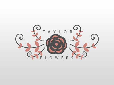 Taylor Flowers abstract branding concept design flowers logo minimalist