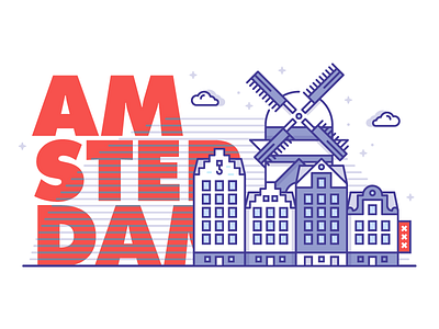 Amsterdam amsterdam holland icon illustration netherlands