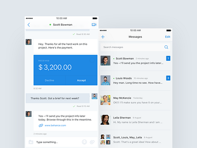 Messaging/Money Transaction app ios message money transaction ui