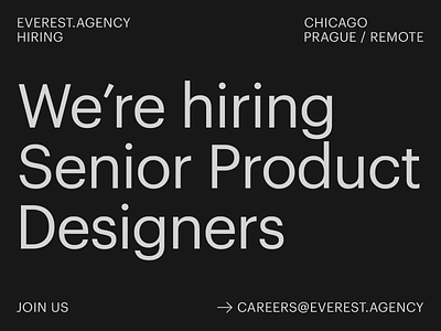 Everest is Hiring! agency careers everest graphik hiring job layout typography work