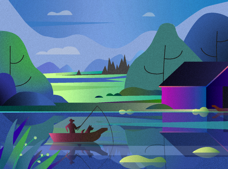 Man on a boat by Дарья Савченко on Dribbble