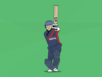 Nepali Cricket anime cricket digital art digital drawing sports