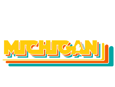Michigan 80's Arcade logo illustration logo typography vector