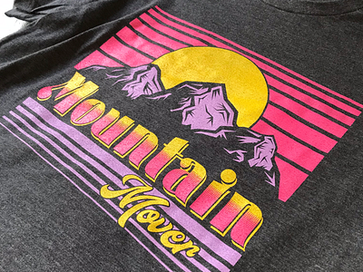 Mountain Mover T halftones mountain outdoors retro screen printing screenprinting sunset